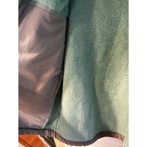 The North Face Denali Jacket Girls Size Large Green Polartec Solid Full Zip Warm - Picture 10 of 13